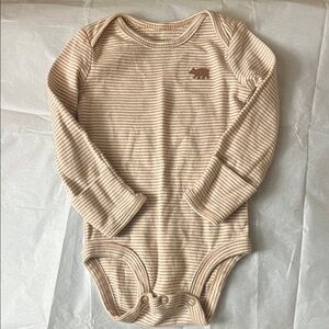Carter's Beige Striped Baby Bodysuit